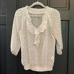 Polka dot sheer blouse size small